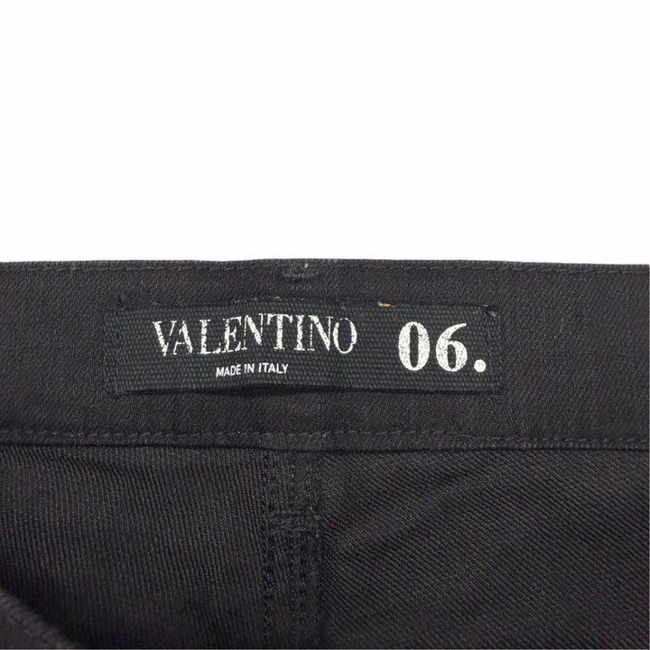 【ドンドン見直し】美品 ▼VALENTINO ヴァレンティノ PB3DD03L2WY コットン ロックスタッズ デニムパンツ ブラック 30 イタリア製 正規品