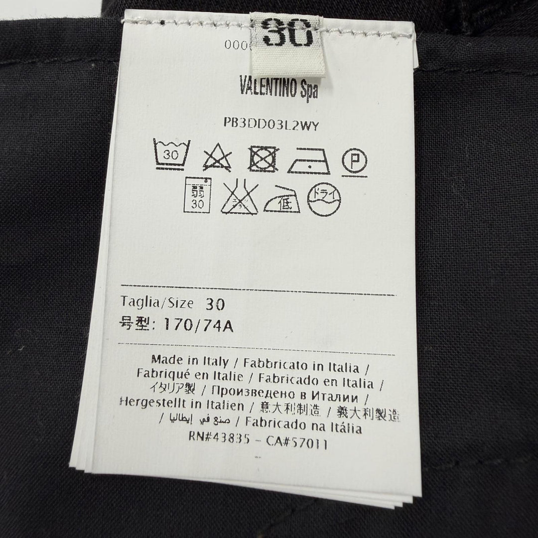 【ドンドン見直し】美品 ▼VALENTINO ヴァレンティノ PB3DD03L2WY コットン ロックスタッズ デニムパンツ ブラック 30 イタリア製 正規品