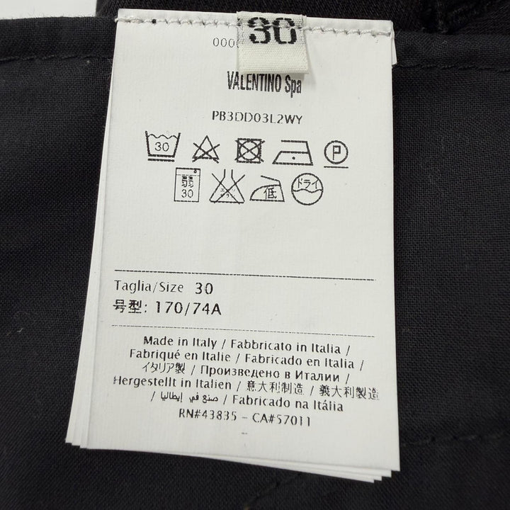 【ドンドン見直し】美品 ▼VALENTINO ヴァレンティノ PB3DD03L2WY コットン ロックスタッズ デニムパンツ ブラック 30 イタリア製 正規品