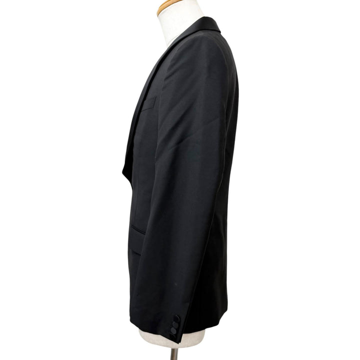 極美品□GUCCI グッチ 23AW 645351 モヘア ウール ショールカラー タキシード テーラードジャケット ブラック 46 イタリア製 正規品