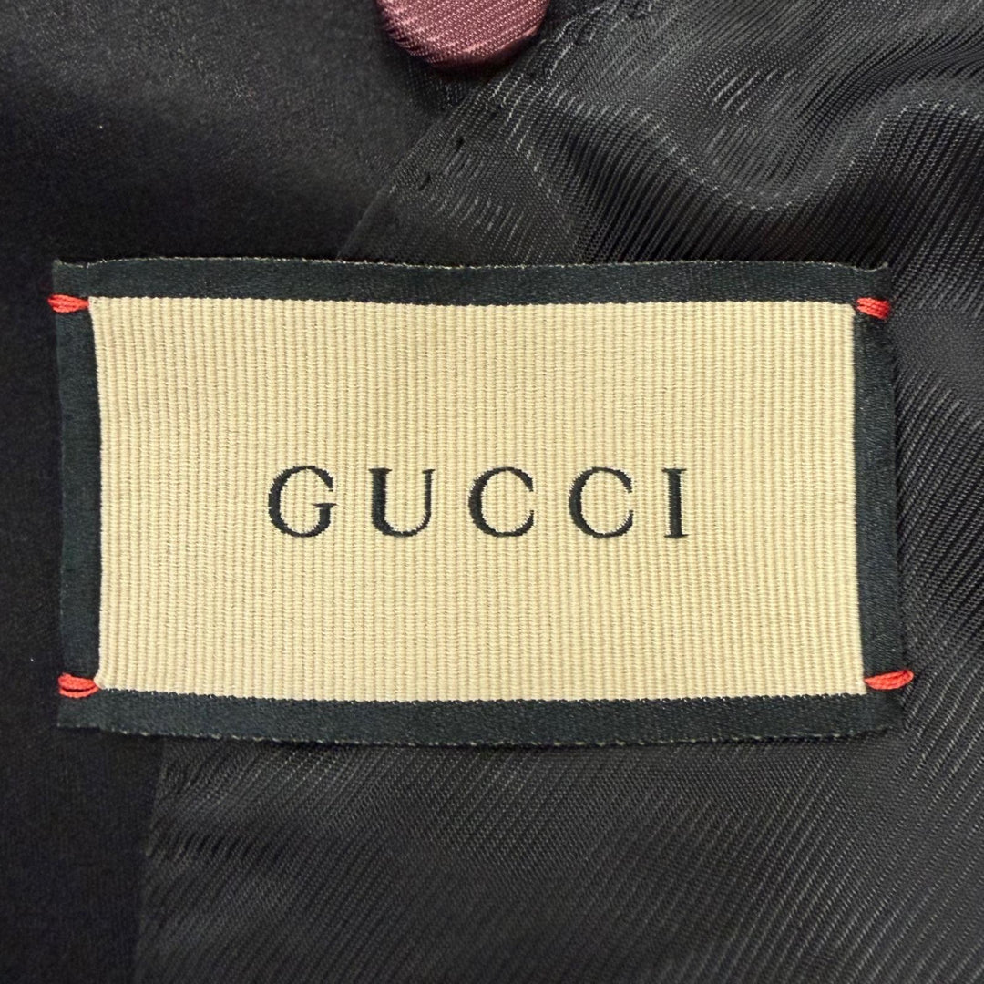 極美品□GUCCI グッチ 23AW 645351 モヘア ウール ショールカラー タキシード テーラードジャケット ブラック 46 イタリア製 正規品