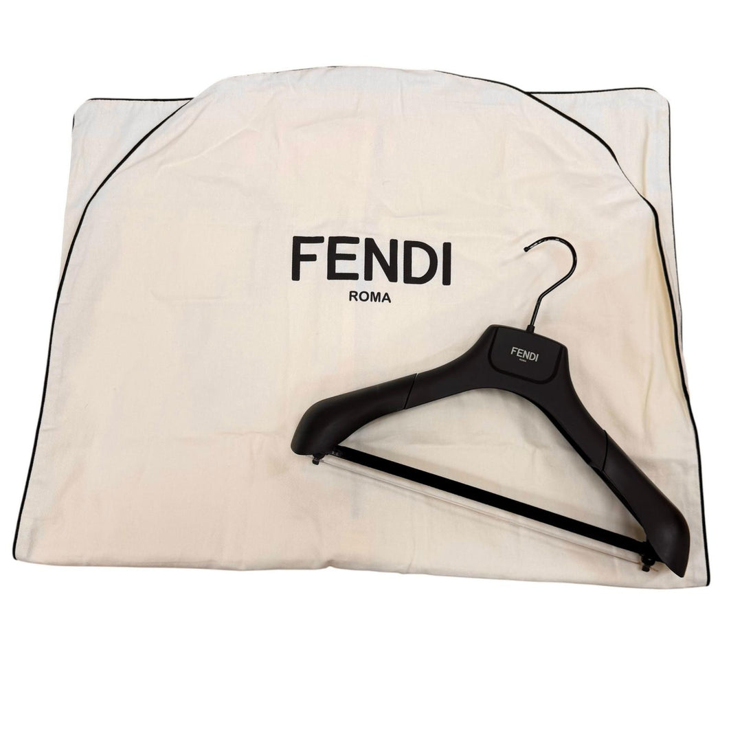 極美品▼FENDI フェンディ 2023年製 FS0585 シルク100% FFロゴ 比翼仕立て ロングスリーブ 長袖シャツ グレー ブラック 40 正規品 メンズ