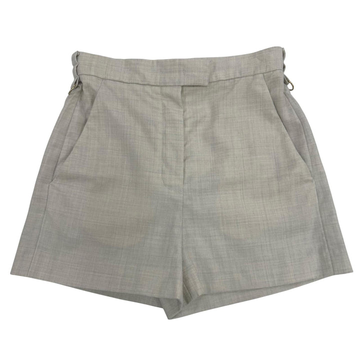 極美品☆FENDI フェンディ 2023年製 FR6533 ウール100％ ハイウエスト スリムフィット ショートパンツ グレー 36 イタリア製 正規品