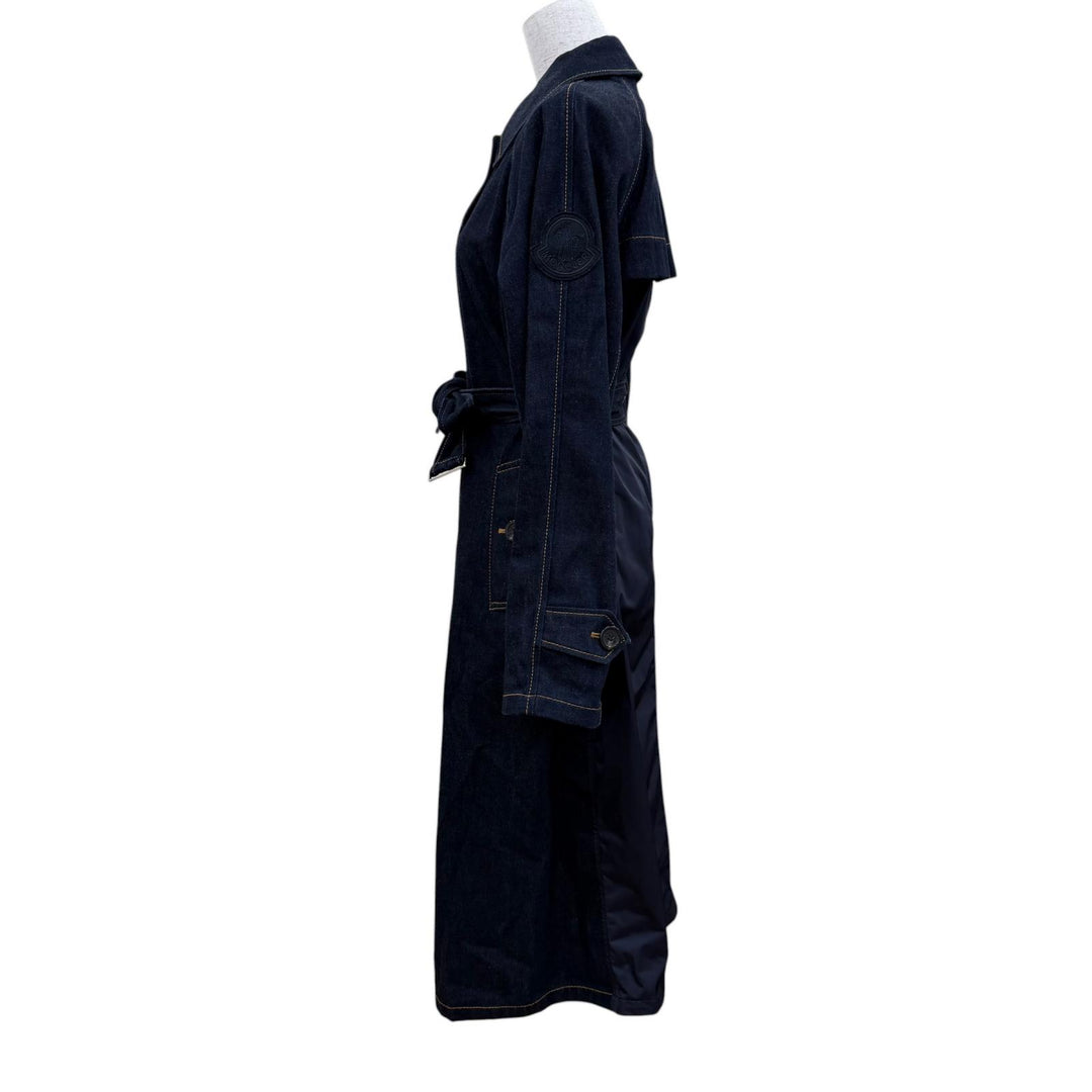 極美品☆MONCLER モンクレール F10931C72000 PISTACHE コットン ロゴワッペン付 デニムコート インディゴブルー 0 正規品 レディース