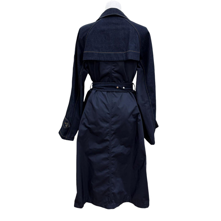 極美品☆MONCLER モンクレール F10931C72000 PISTACHE コットン ロゴワッペン付 デニムコート インディゴブルー 0 正規品 レディース