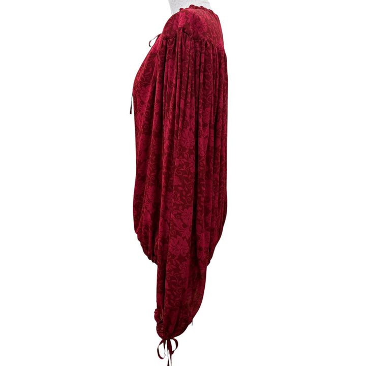 極美品☆DRIES VAN NOTEN ドリスヴァンノッテン 25SS フローラルプリント 長袖 トップス シャツ ブラウス レッド XS レディース