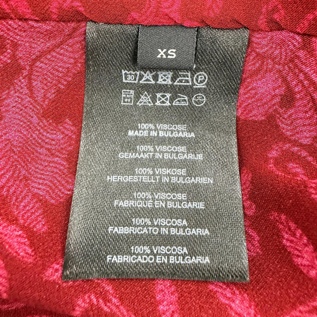 極美品☆DRIES VAN NOTEN ドリスヴァンノッテン 25SS フローラルプリント 長袖 トップス シャツ ブラウス レッド XS レディース