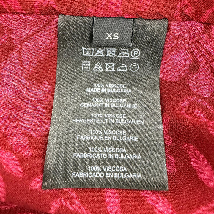 極美品☆DRIES VAN NOTEN ドリスヴァンノッテン 25SS フローラルプリント 長袖 トップス シャツ ブラウス レッド XS レディース