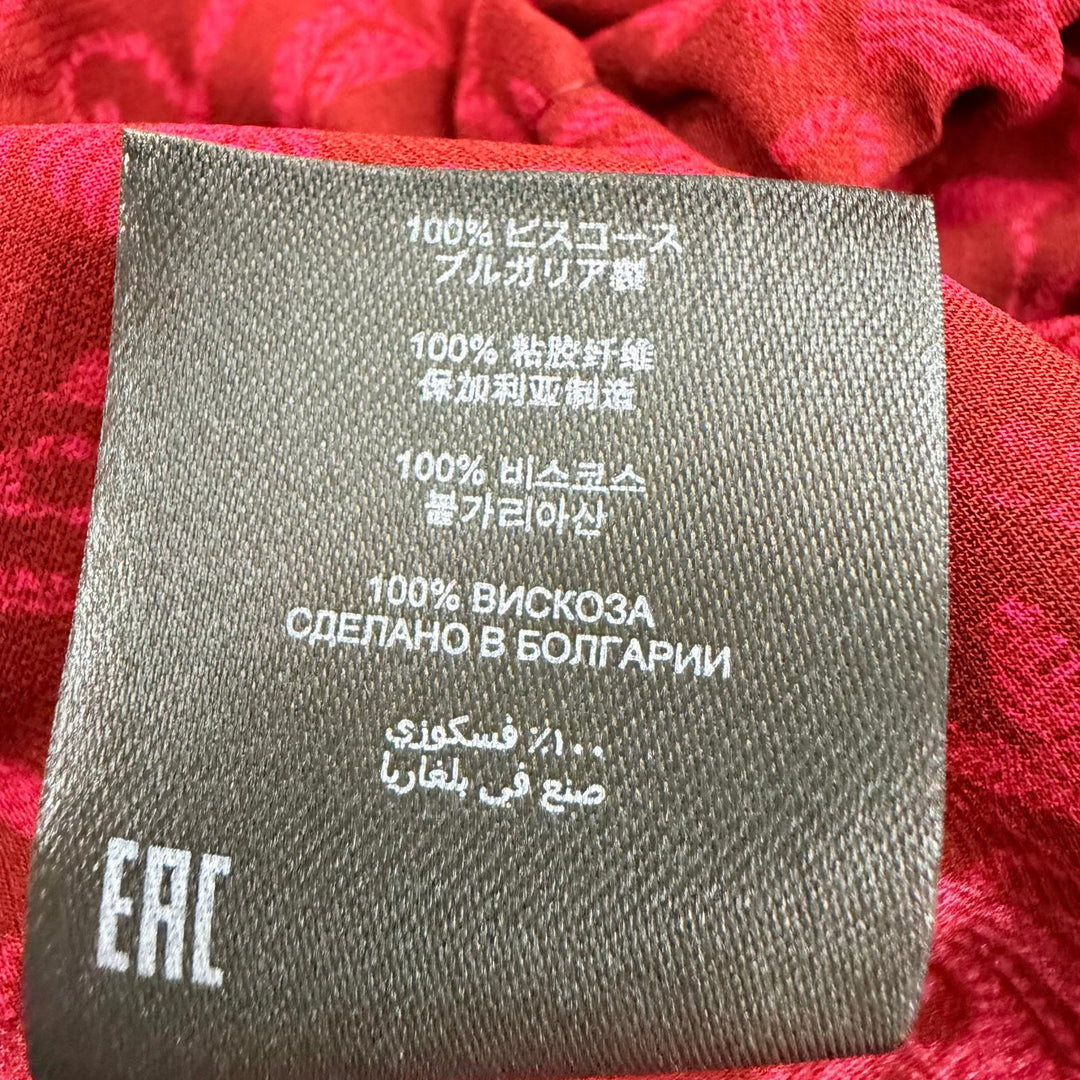 極美品☆DRIES VAN NOTEN ドリスヴァンノッテン 25SS フローラルプリント 長袖 トップス シャツ ブラウス レッド XS レディース
