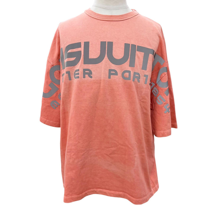 美品▼LOUIS VUITTON ルイヴィトン リフレクティブロゴ フェード加工 オーバーサイズ クルーネック 半袖Ｔシャツ ピンク XS 正規品