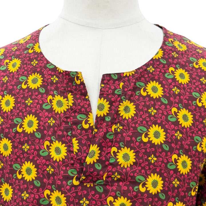 極美品▼GUCCI グッチ 614951 コットン フローラルプリント カフタンシャツ 長袖シャツ パープル イエロー 46 イタリア製 正規品 メンズ