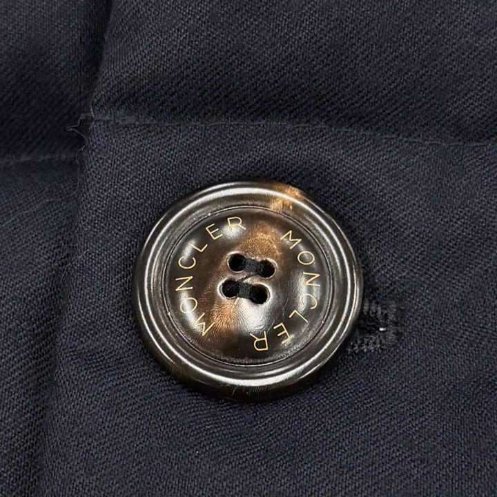 美品▼MONCLER モンクレール RETHEL ウール100% フーデッド・ファー付き ダブルジップアップ ダウンジャケット ネイビー 4 メンズ