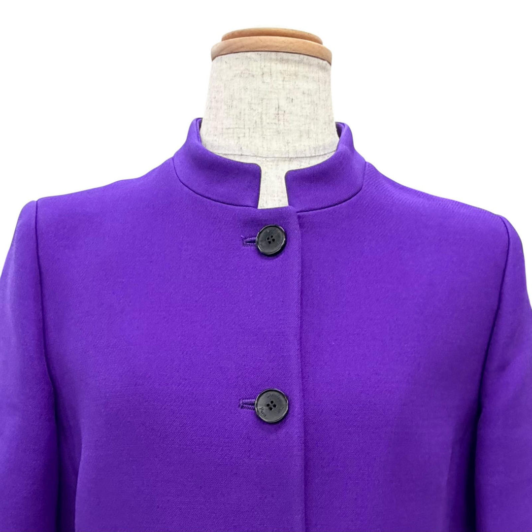 極美品△Christian Dior クリスチャンディオール 341V16A1162 シルク混 ロゴボタン スタンドカラー 半袖 ショートジャケット 40 正規品