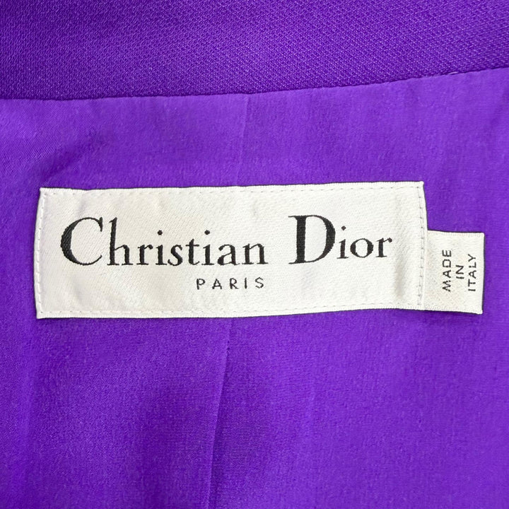 極美品△Christian Dior クリスチャンディオール 341V16A1162 シルク混 ロゴボタン スタンドカラー 半袖 ショートジャケット 40 正規品
