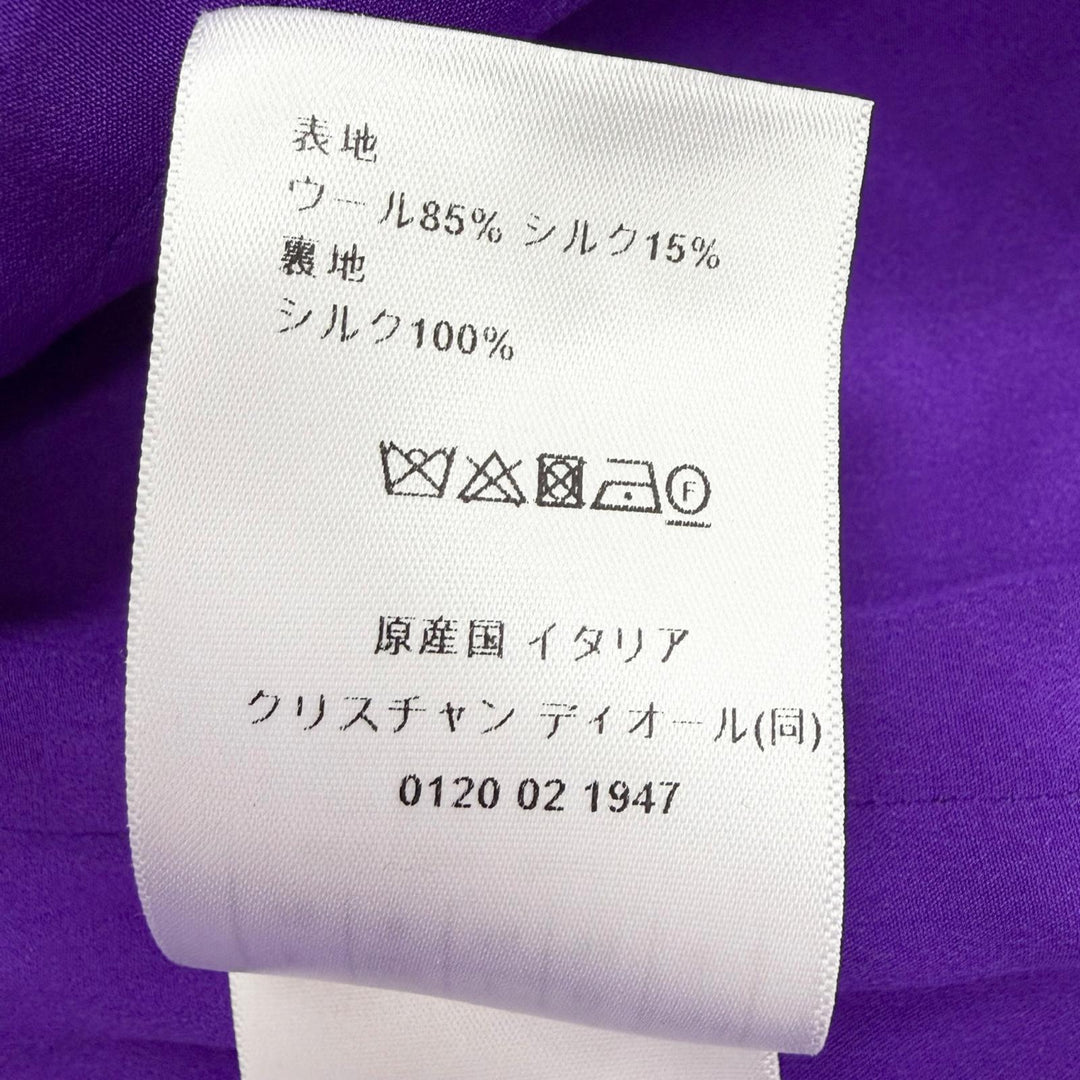 極美品△Christian Dior クリスチャンディオール 341V16A1162 シルク混 ロゴボタン スタンドカラー 半袖 ショートジャケット 40 正規品
