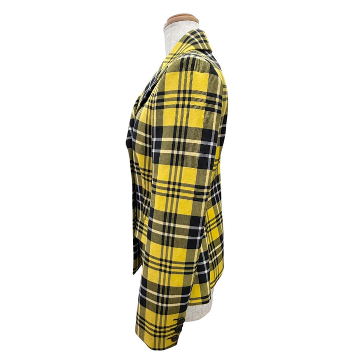 未使用品△Christian Dior クリスチャンディオール 241V06A1065 チェック柄 ロゴボタン ダブルブレスト フィット ジャケット 38 正規品