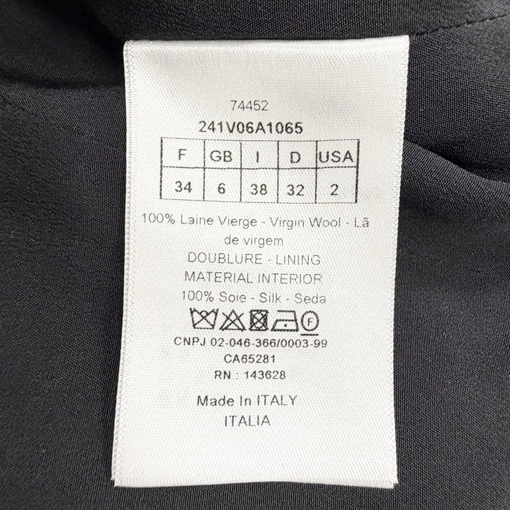 未使用品△Christian Dior クリスチャンディオール 241V06A1065 チェック柄 ロゴボタン ダブルブレスト フィット ジャケット 38 正規品