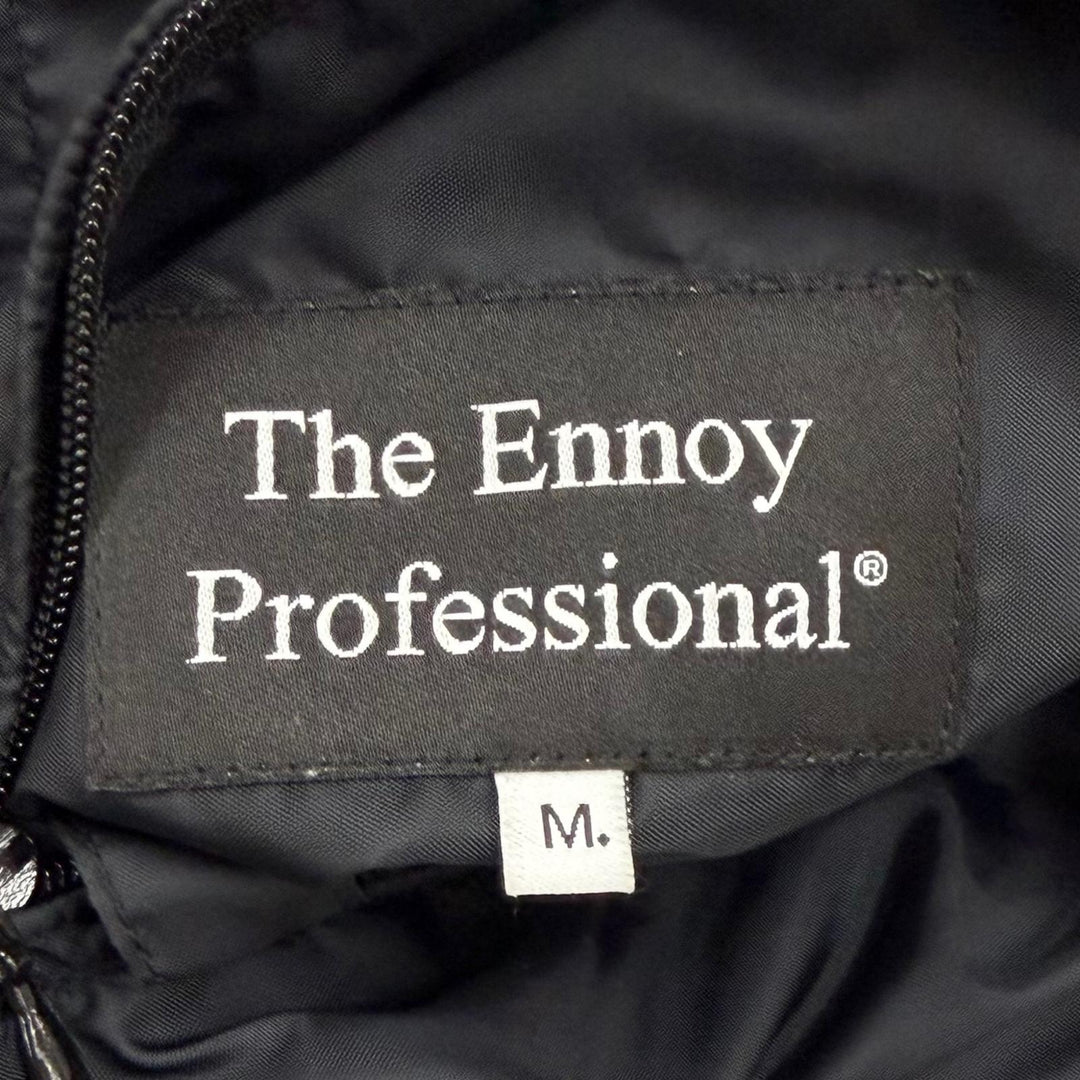 極美品▼ENNOY エンノイ 22SS SS22BRENJK01LV Nylon Packable Jacket ロゴ刺繍 フード入り ジップアップ ナイロンジャケット ブラック M