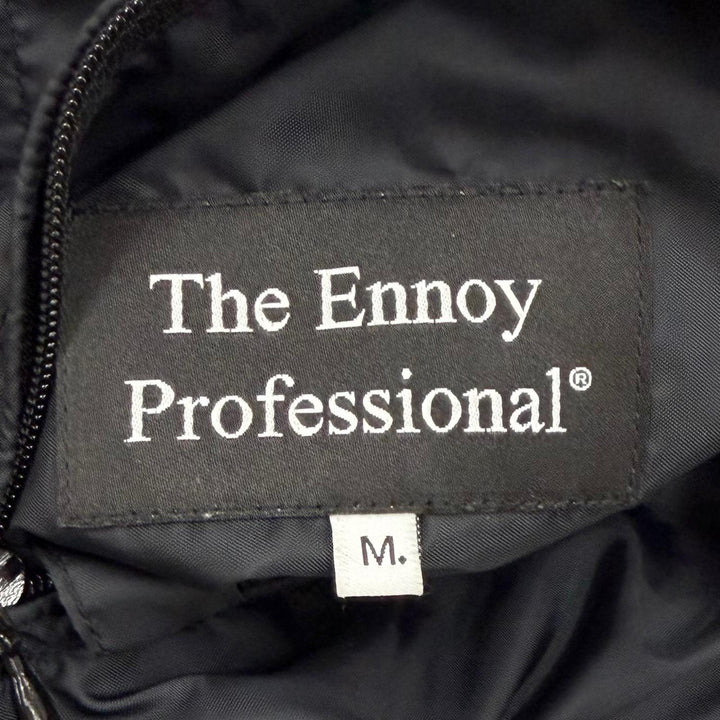 極美品▼ENNOY エンノイ 22SS SS22BRENJK01LV Nylon Packable Jacket ロゴ刺繍 フード入り ジップアップ ナイロンジャケット ブラック M