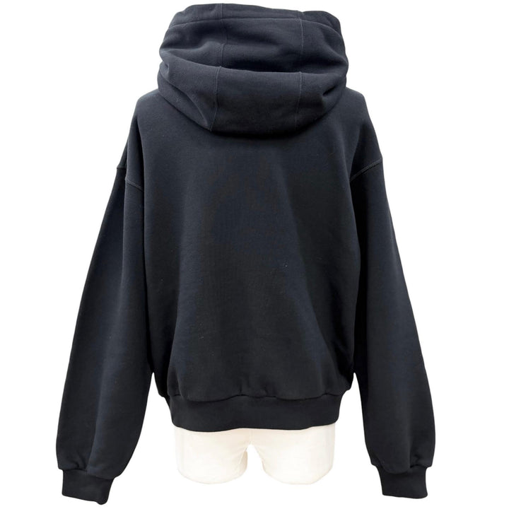 極美品▼GUCCI グッチ 24SS 770839 XJF65 コットン100% インターロッキングGプリント 裏起毛 プルオーバー パーカー ブラック XS 正規品
