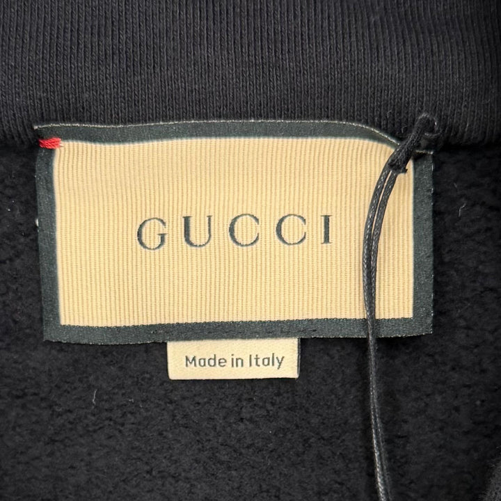 極美品▼GUCCI グッチ 24SS 770839 XJF65 コットン100% インターロッキングGプリント 裏起毛 プルオーバー パーカー ブラック XS 正規品