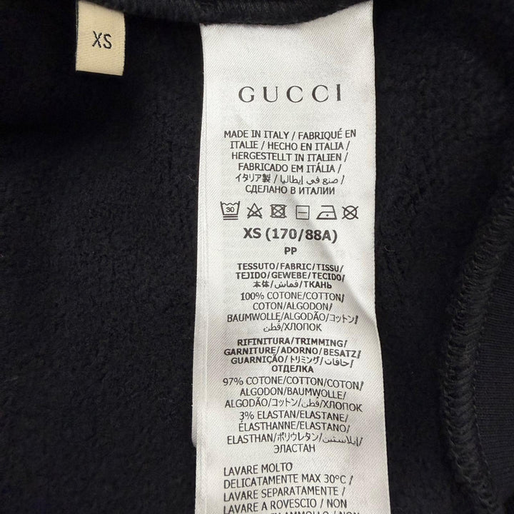 極美品▼GUCCI グッチ 24SS 770839 XJF65 コットン100% インターロッキングGプリント 裏起毛 プルオーバー パーカー ブラック XS 正規品