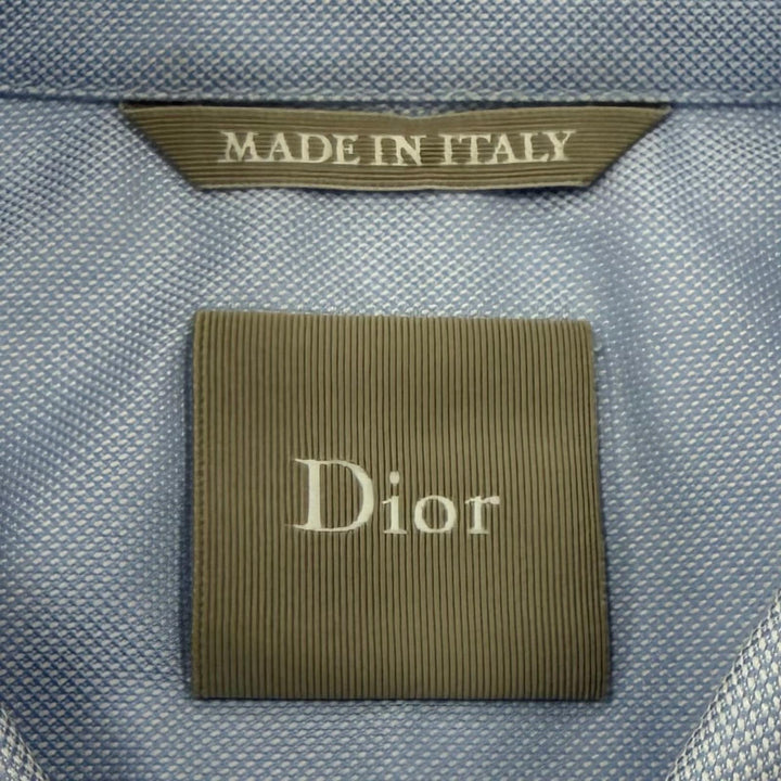 美品▼Dior HOMME ディオールオム 26SS 638C527A3118 コットン ロゴ刺繍 ロングスリーブ 長袖シャツ ライトブルー 39 伊製 正規品 メンズ