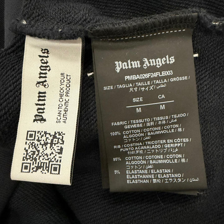 【ドンドン見直し】美品□PALM ANGELS パームエンジェルス Gothic Studded Crew Neck スタッズロゴ スウェットシャツ ネイビー M 正規品