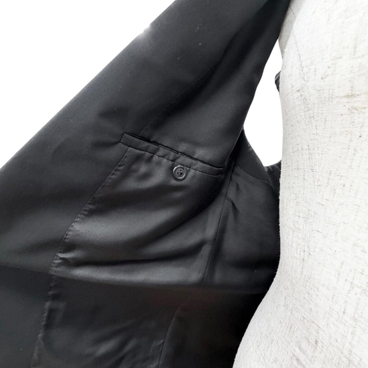 未使用品△LOUIS VUITTON ルイヴィトン 22AW ウール シルク カシュクールデザイン ロングジレ ベスト ブラック 正規品 36 イタリア製