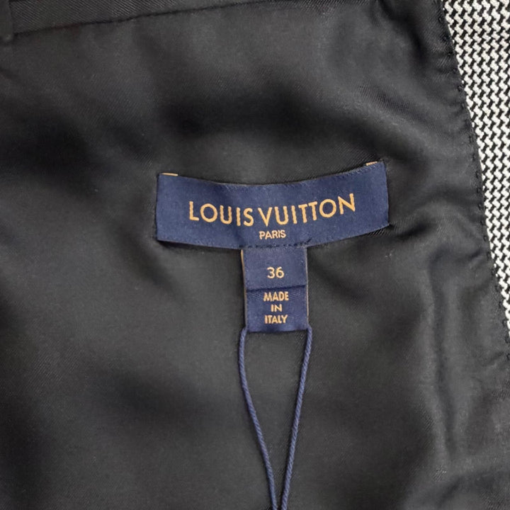未使用品△LOUIS VUITTON ルイヴィトン 22AW ウール シルク カシュクールデザイン ロングジレ ベスト ブラック 正規品 36 イタリア製