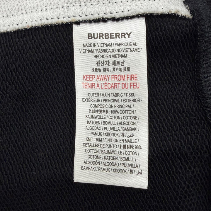 未使用品▼BURBERRY バーバリー 8034510 コットン100% ノバチェック柄 ダブルジップアップ パーカー ブラック ベージュ M 正規品 メンズ