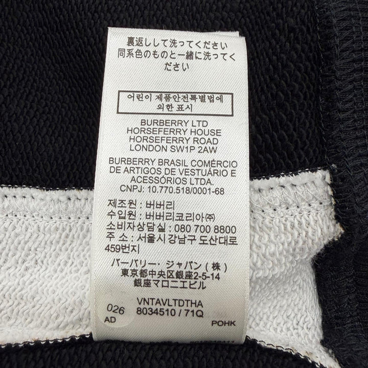 未使用品▼BURBERRY バーバリー 8034510 コットン100% ノバチェック柄 ダブルジップアップ パーカー ブラック ベージュ M 正規品 メンズ