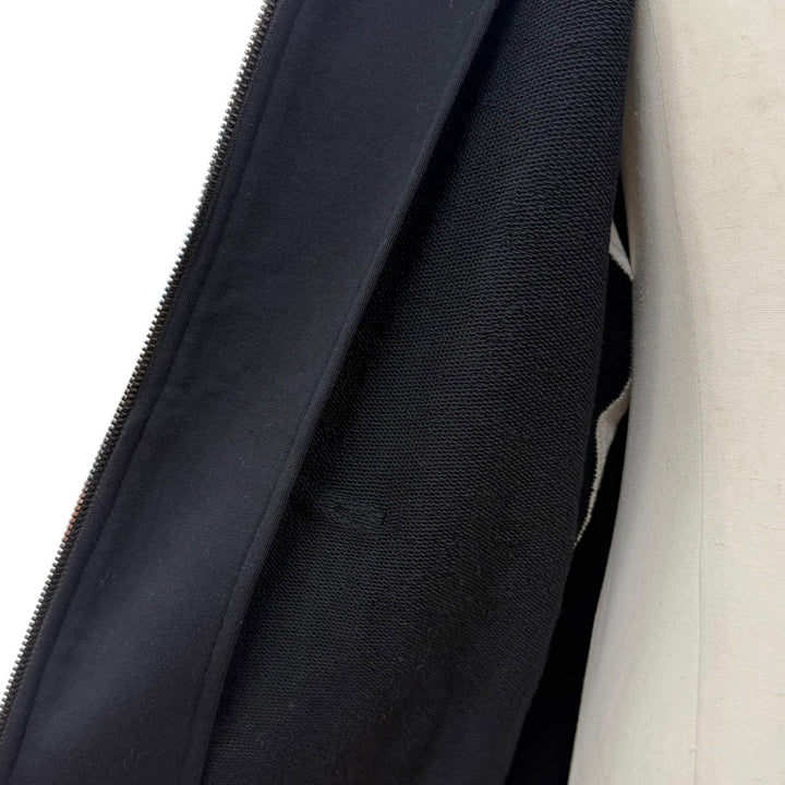 未使用品▼BURBERRY バーバリー 8034510 コットン100% ノバチェック柄 ダブルジップアップ パーカー ブラック ベージュ M 正規品 メンズ