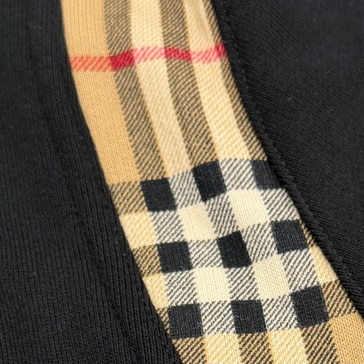 未使用品▼BURBERRY バーバリー 8034510 コットン100% ノバチェック柄 ダブルジップアップ パーカー ブラック ベージュ M 正規品 メンズ
