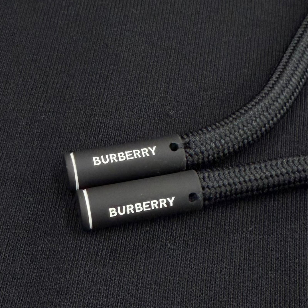 未使用品▼BURBERRY バーバリー 8034510 コットン100% ノバチェック柄 ダブルジップアップ パーカー ブラック ベージュ M 正規品 メンズ