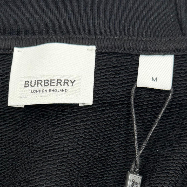 未使用品▼BURBERRY バーバリー 8034510 コットン100% ノバチェック柄 ダブルジップアップ パーカー ブラック ベージュ M 正規品 メンズ