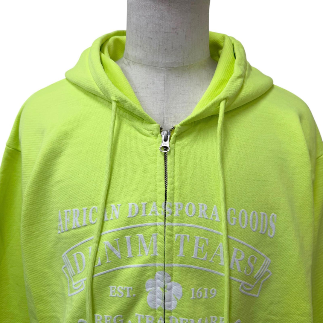 未使用品□DENIM TEARS デニムティアーズ 25SS ADG Zip Hoodie ジップアップ フーディー パーカー ライムグリーン L 正規品 メンズ
