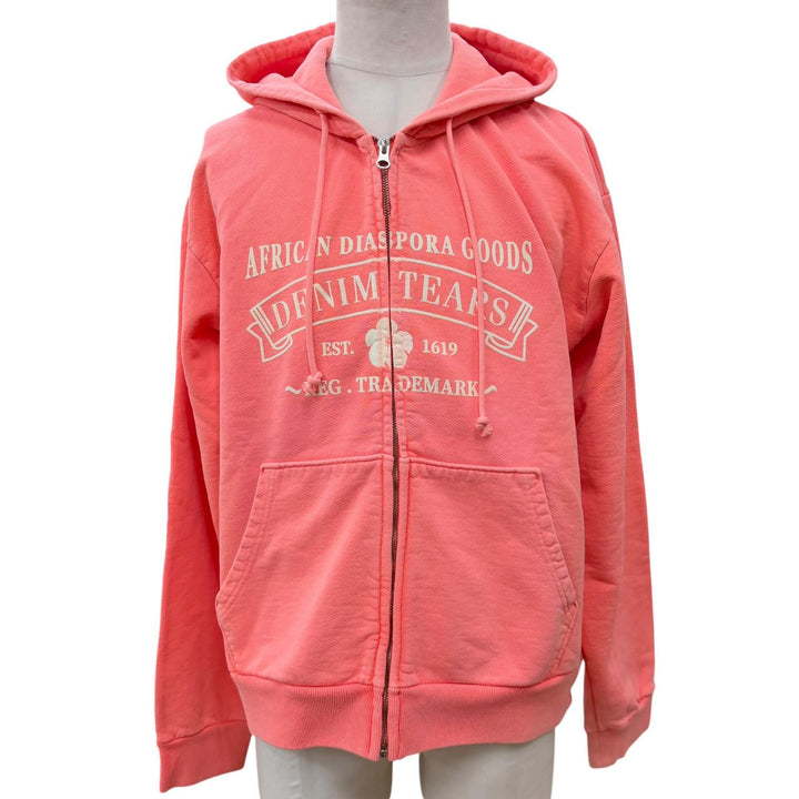 未使用品▼DENIM TEARS デニムティアーズ 25SS ADG Zip Hoodie コットン ジップアップ パーカー ピンク L ポルトガル製 正規品 メンズ