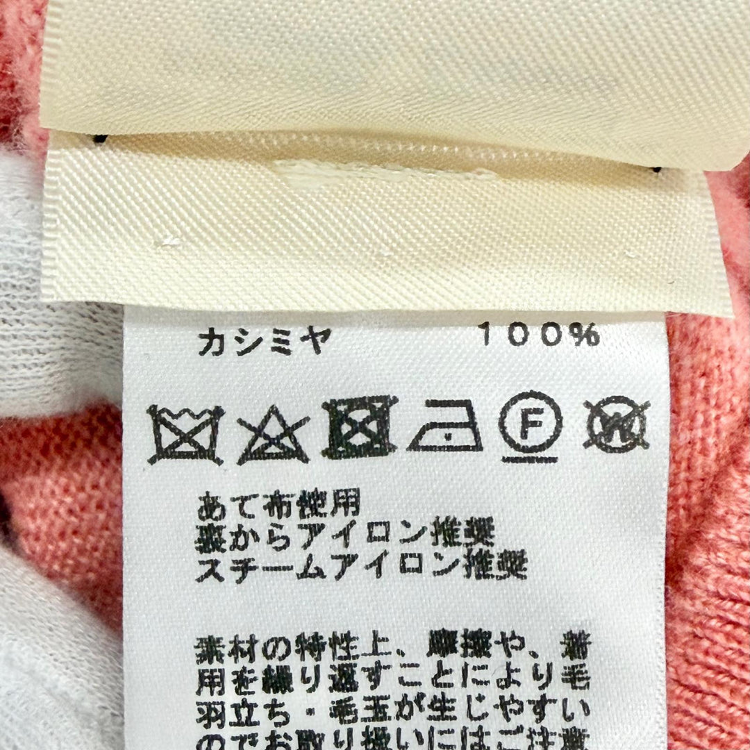 極美品△HERMES エルメス 24SS 4H2600D1 カシミヤ100％ サークルロゴ金具 半袖ニット セーター ピンク 36 イギリス製 正規品 レディース