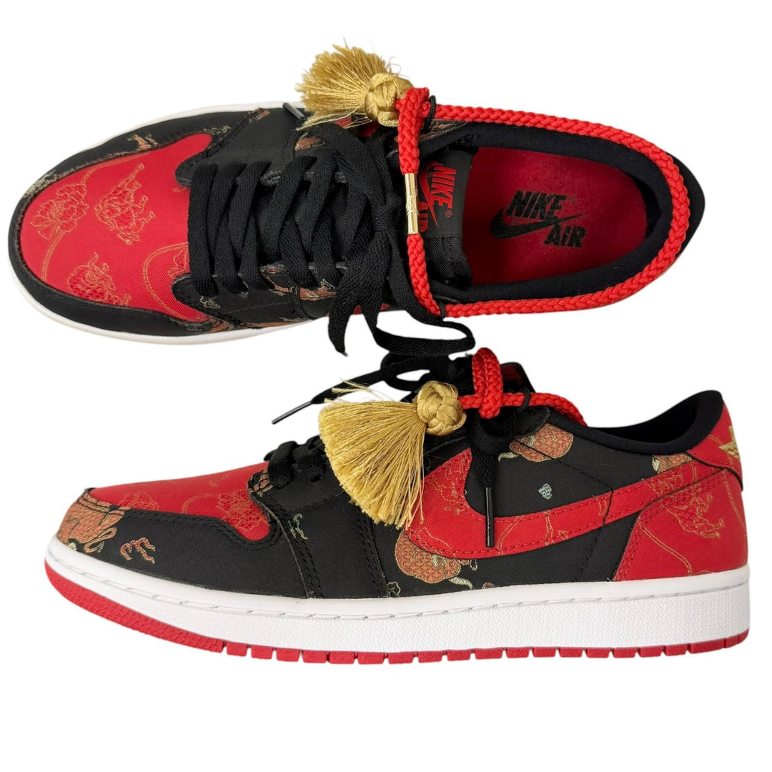 未使用品□NIKE ナイキ DD2233-001 AIR JORDAN1 LOW OG CNY チャイニーズニューイヤー ローカットスニーカー ブラック レッド 25.5