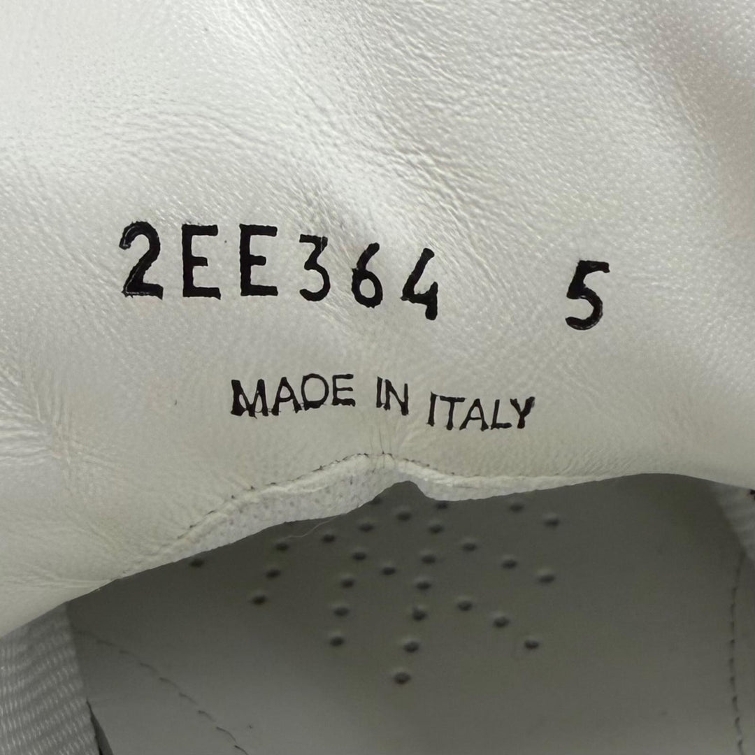 極美品▼PRADA プラダ 2EE364 レザー トライアングルロゴ 三角プレート ローカットスニーカー ブルー ホワイト 5 イタリア製 メンズ 箱付