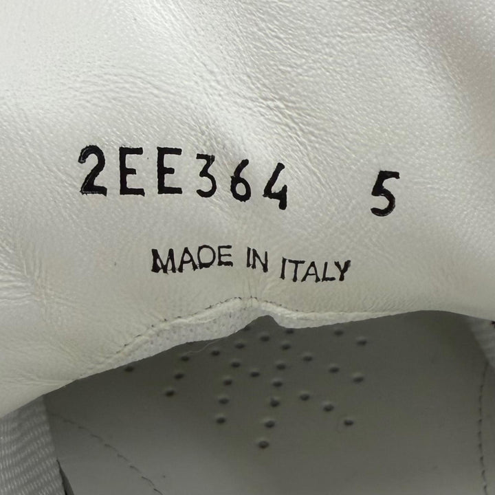 極美品▼PRADA プラダ 2EE364 レザー トライアングルロゴ 三角プレート ローカットスニーカー ブルー ホワイト 5 イタリア製 メンズ 箱付