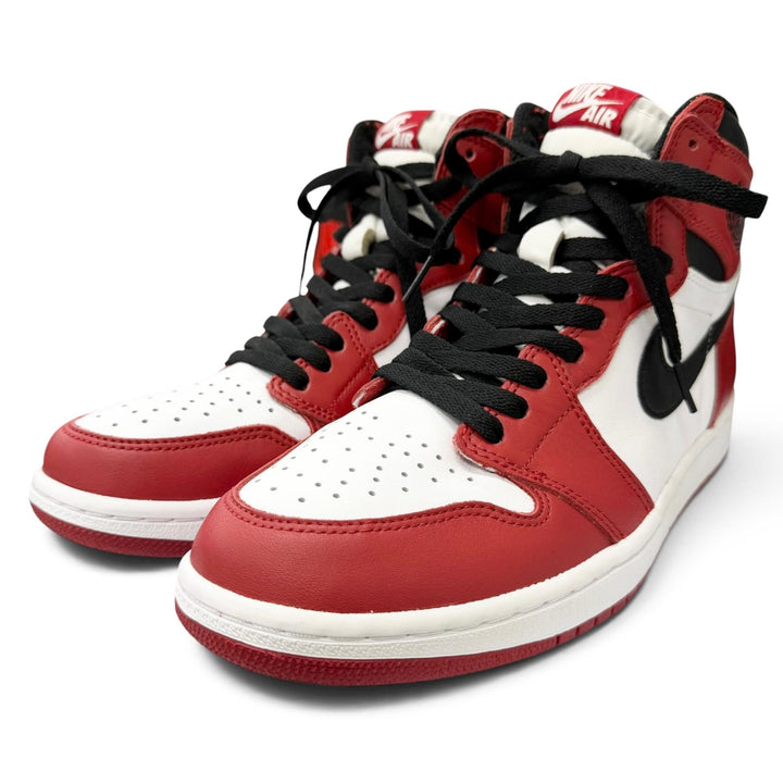 極美品□NIKE ナイキ AIR JORDAN 1 RETRO HIGH OG CHICAGO 2015 レザー ハイカットスニーカー レッド ホワイト ブラック 27 メンズ