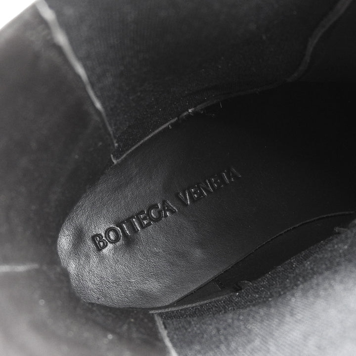 美品▲BOTTEGAVENETA ボッテガヴェネタ ラグ チェルシーブーツ サイドゴア ブーツ ホワイト ブラック 37 イタリア製 レディース