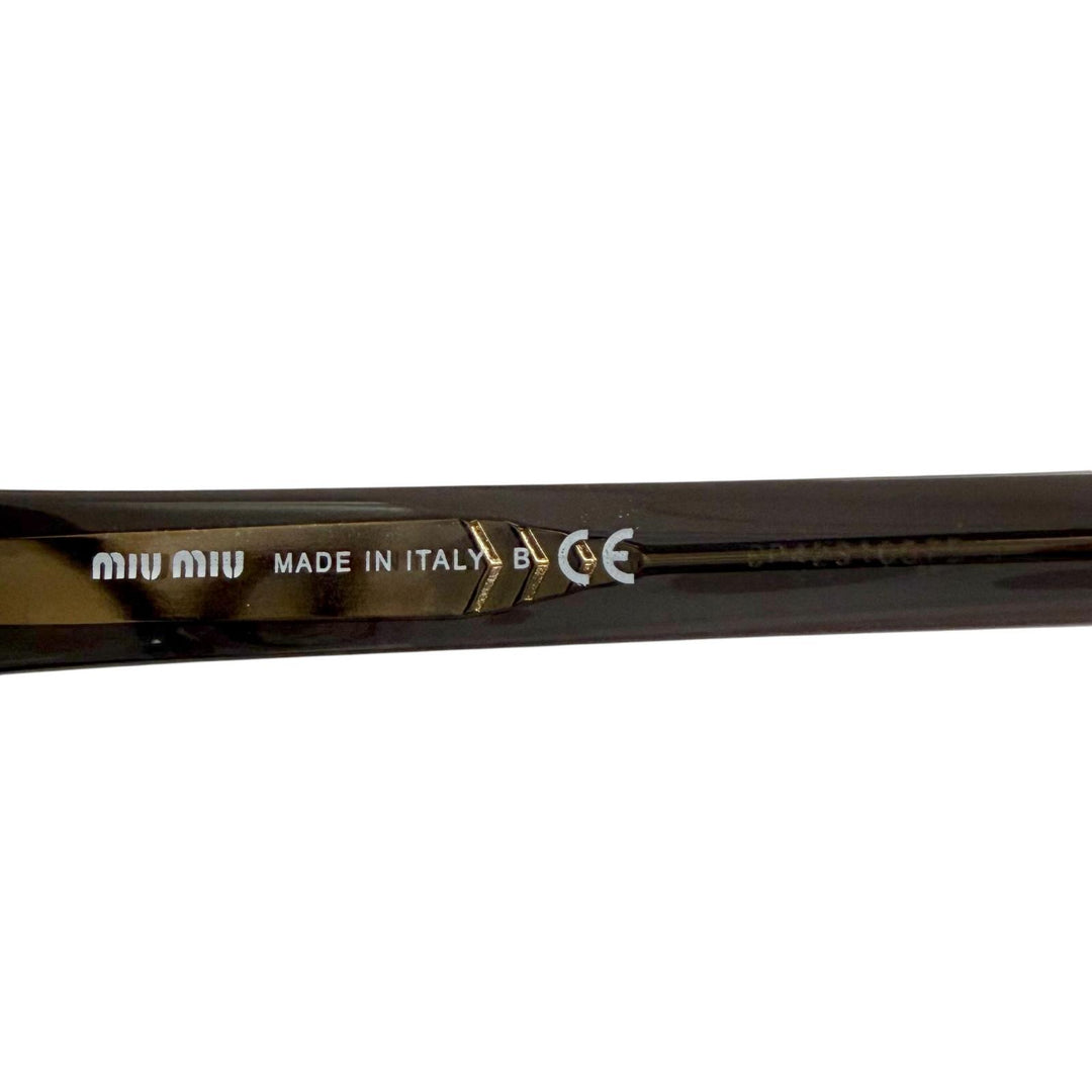 極美品△MIUMIU ミュウミュウ VMU08T ロゴ グラデーションフレーム メガネ 眼鏡 アイウェア ブラック 50□19 140 伊製 レディース 箱付き