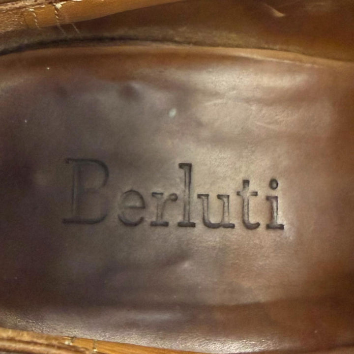 【ドンドン見直し】良品□Berluti ベルルッティ アレッサンドロ タトゥーコレクション パティーヌレザー ドレスシューズ 茶 緑 8