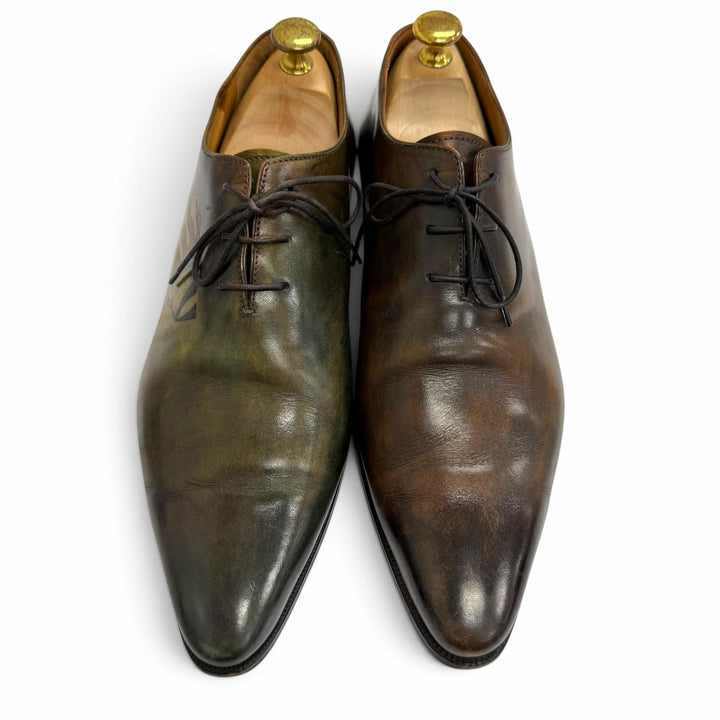 【ドンドン見直し】良品□Berluti ベルルッティ アレッサンドロ タトゥーコレクション パティーヌレザー ドレスシューズ 茶 緑 8