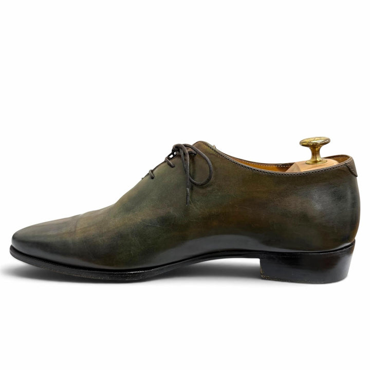 【ドンドン見直し】良品□Berluti ベルルッティ アレッサンドロ タトゥーコレクション パティーヌレザー ドレスシューズ 茶 緑 8