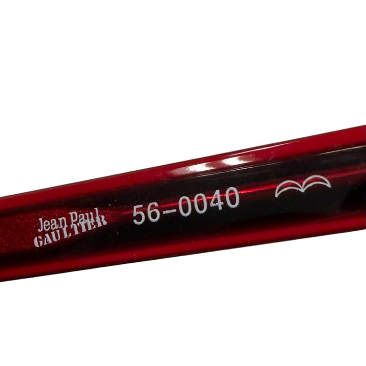良品▼JEAN-PAUL GAULTIER ジャンポールゴルチエ ヴィンテージ 56-0040 アイウェア サングラス ブラック クリアレッド レンズ：パープル