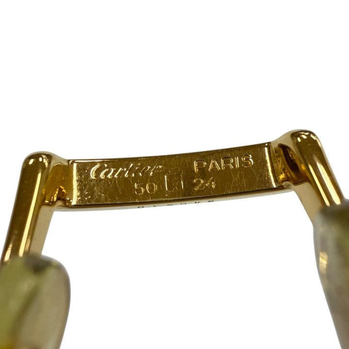 美品▼Cartier カルティエ ヴィンテージ スクエア ロゴ金具 アイウェア サングラス ゴールド ボルドー レンズ：ブルー 50□24 140 度入り